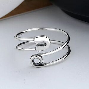 Sterling Silver Safety Pin Rings